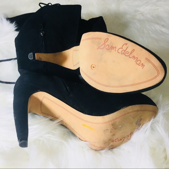 * Sam Eldeman Kalya OTK boots black sz 6 - Picture 3 of 8